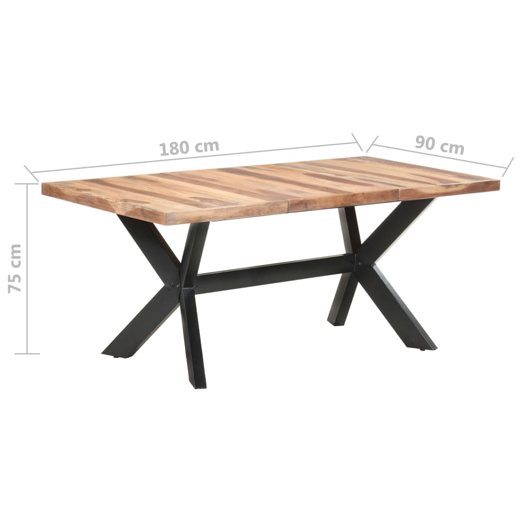 Dining Table 180x90x75 cm Solid Wood with Sheesham Finish- Kitchen & Dining Room Tables - HomeShopIreland - Home Shop Ireland - Kitchen & Dining Room Tables - Dining Table 180x90x75 cm Solid Wood with Sheesham Finish
