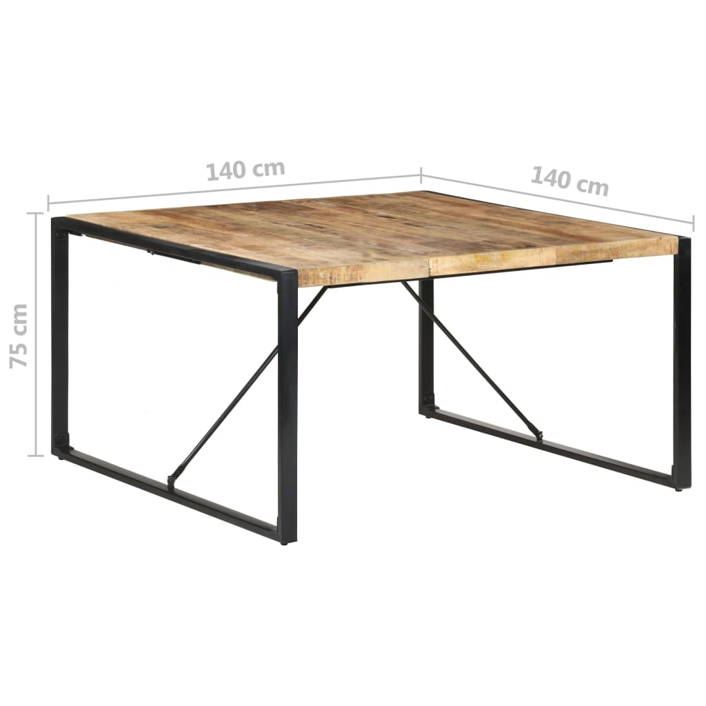 Dining Table 140x140x75 cm Rough Mango Wood- Kitchen & Dining Room Tables - HomeShopIreland - Home Shop Ireland - Kitchen & Dining Room Tables - Dining Table 140x140x75 cm Rough Mango Wood