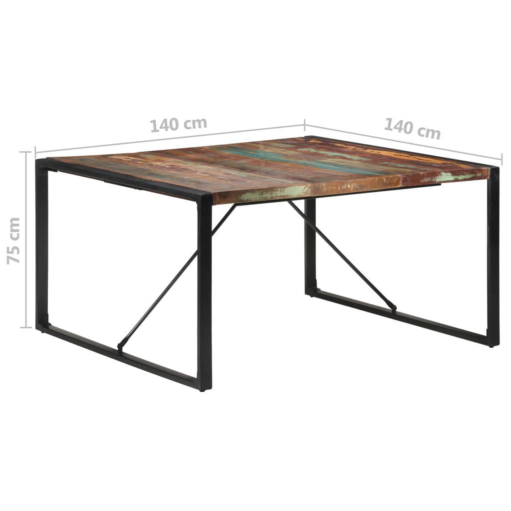 Dining Table 140x140x75 cm Solid Reclaimed Wood- Kitchen & Dining Room Tables - HomeShopIreland - Home Shop Ireland - Kitchen & Dining Room Tables - Dining Table 140x140x75 cm Solid Reclaimed Wood