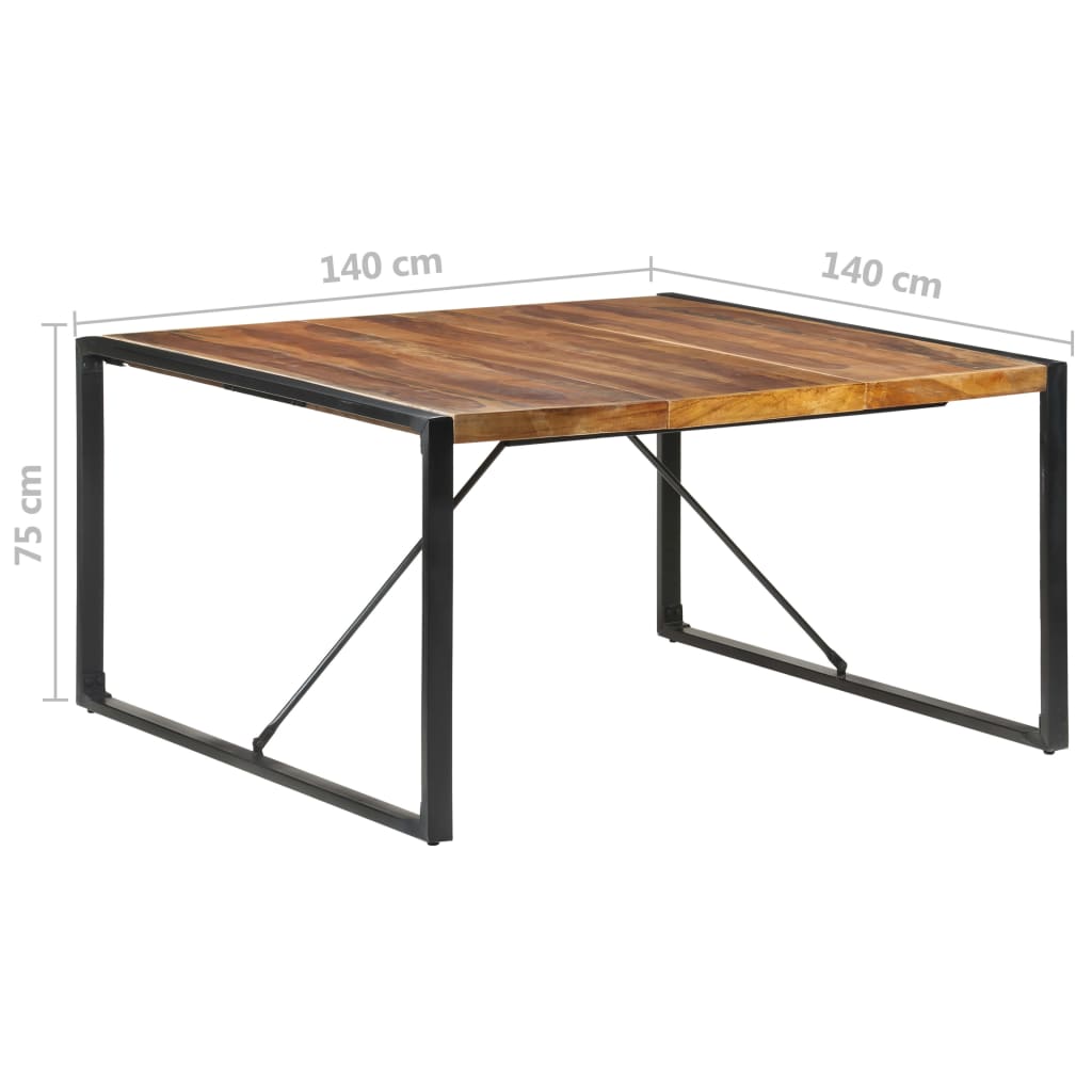 Dining Table 140x140x75 cm Solid Wood with Sheesham Finish- Kitchen & Dining Room Tables - HomeShopIreland - Home Shop Ireland - Kitchen & Dining Room Tables - Dining Table 140x140x75 cm Solid Wood with Sheesham Finish