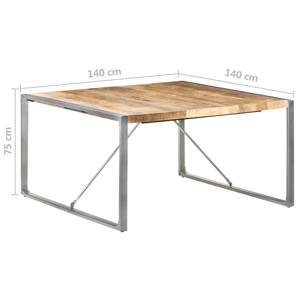 Dining Table 140x140x75 cm Rough Mango Wood- Kitchen & Dining Room Tables - HomeShopIreland - Home Shop Ireland - Kitchen & Dining Room Tables - Dining Table 140x140x75 cm Rough Mango Wood