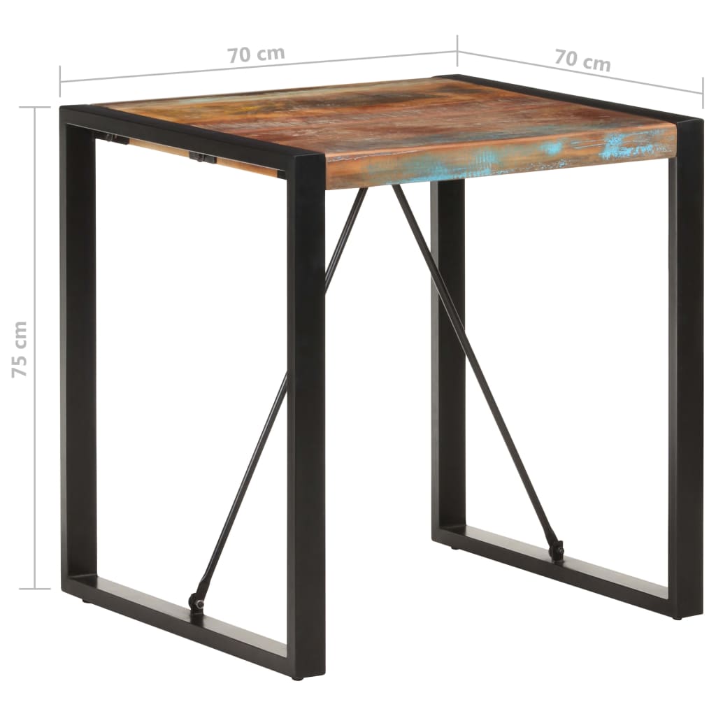 Dining Table 70x70x75 cm Solid Reclaimed Wood- Kitchen & Dining Room Tables - HomeShopIreland - Home Shop Ireland - Kitchen & Dining Room Tables - Dining Table 70x70x75 cm Solid Reclaimed Wood