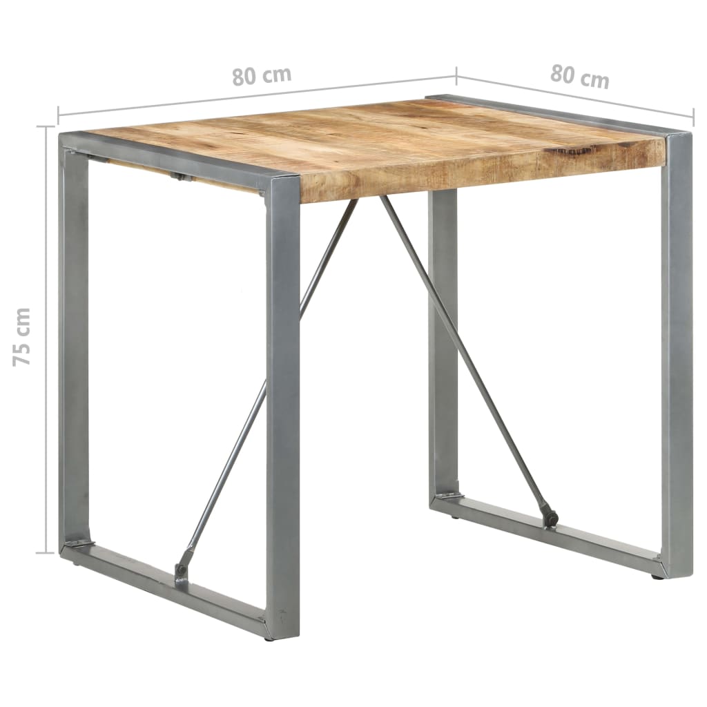 Dining Table 80x80x75 cm Rough Mango Wood- Kitchen & Dining Room Tables - HomeShopIreland - Home Shop Ireland - Kitchen & Dining Room Tables - Dining Table 80x80x75 cm Rough Mango Wood