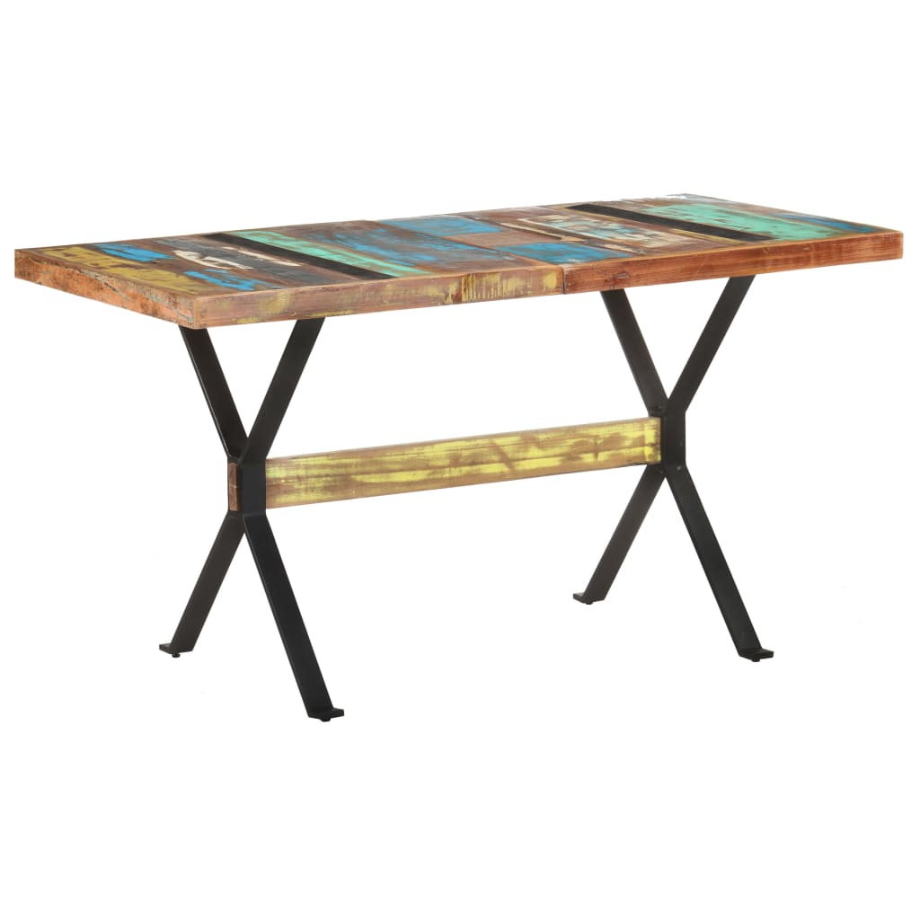 Dining Table 140x70x76 cm Solid Reclaimed Wood- Kitchen & Dining Room Tables - HomeShopIreland - Home Shop Ireland - Kitchen & Dining Room Tables - Dining Table 140x70x76 cm Solid Reclaimed Wood