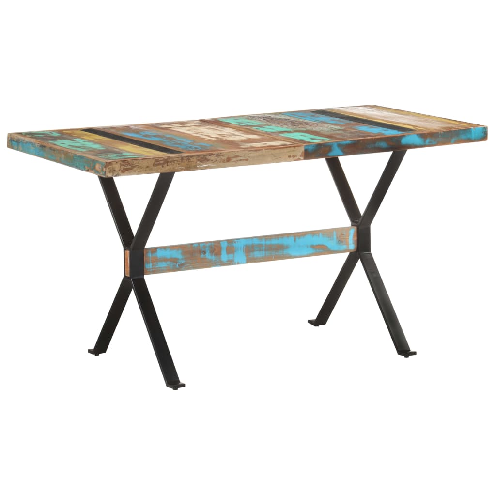 Dining Table 140x70x76 cm Solid Reclaimed Wood- Kitchen & Dining Room Tables - HomeShopIreland - Home Shop Ireland - Kitchen & Dining Room Tables - Dining Table 140x70x76 cm Solid Reclaimed Wood
