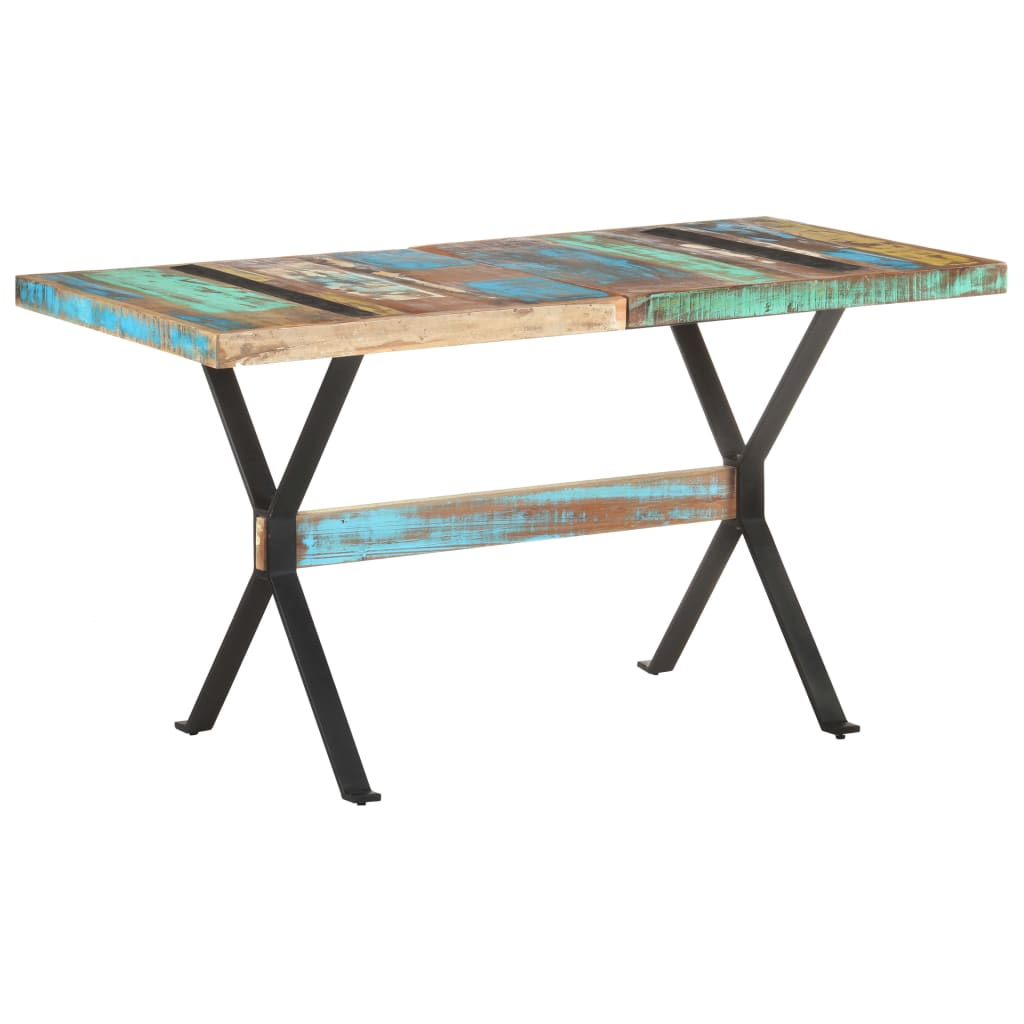 Dining Table 140x70x76 cm Solid Reclaimed Wood- Kitchen & Dining Room Tables - HomeShopIreland - Home Shop Ireland - Kitchen & Dining Room Tables - Dining Table 140x70x76 cm Solid Reclaimed Wood
