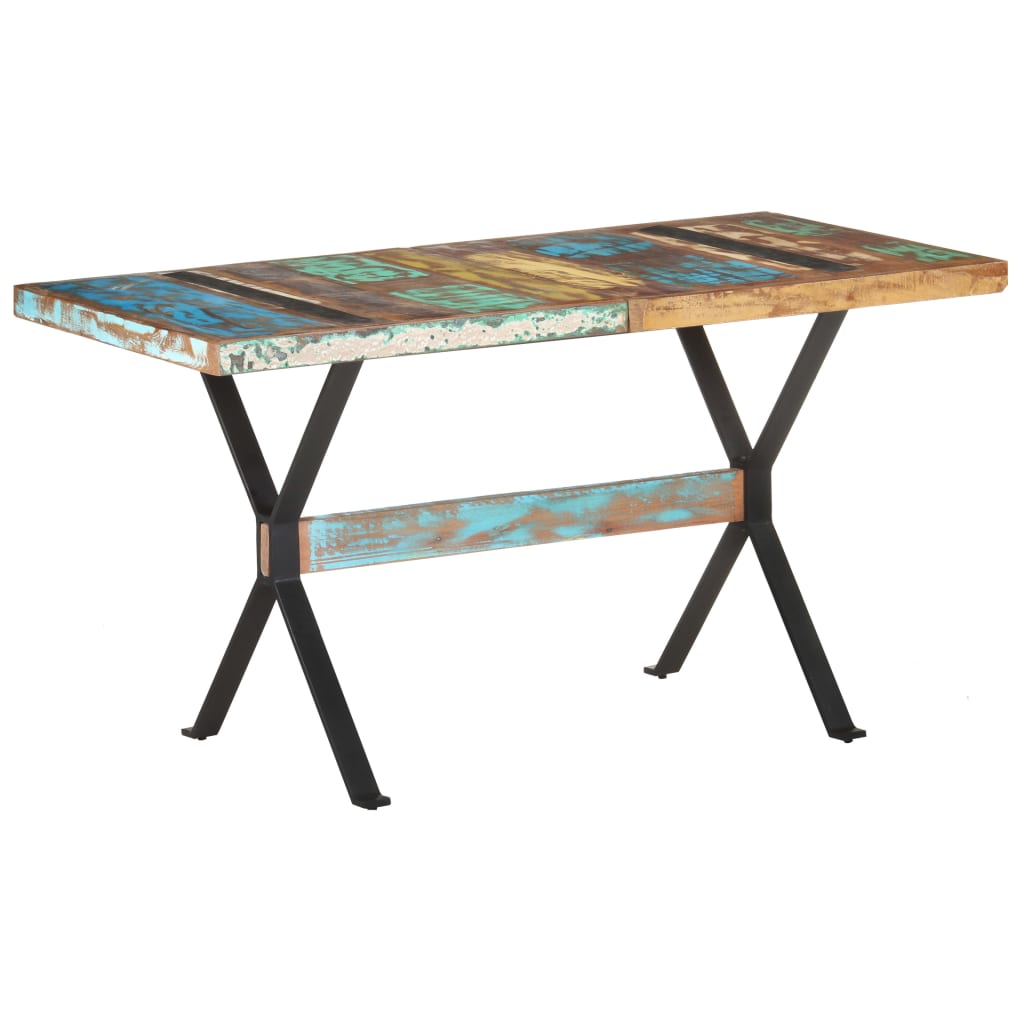 Dining Table 140x70x76 cm Solid Reclaimed Wood- Kitchen & Dining Room Tables - HomeShopIreland - Home Shop Ireland - Kitchen & Dining Room Tables - Dining Table 140x70x76 cm Solid Reclaimed Wood