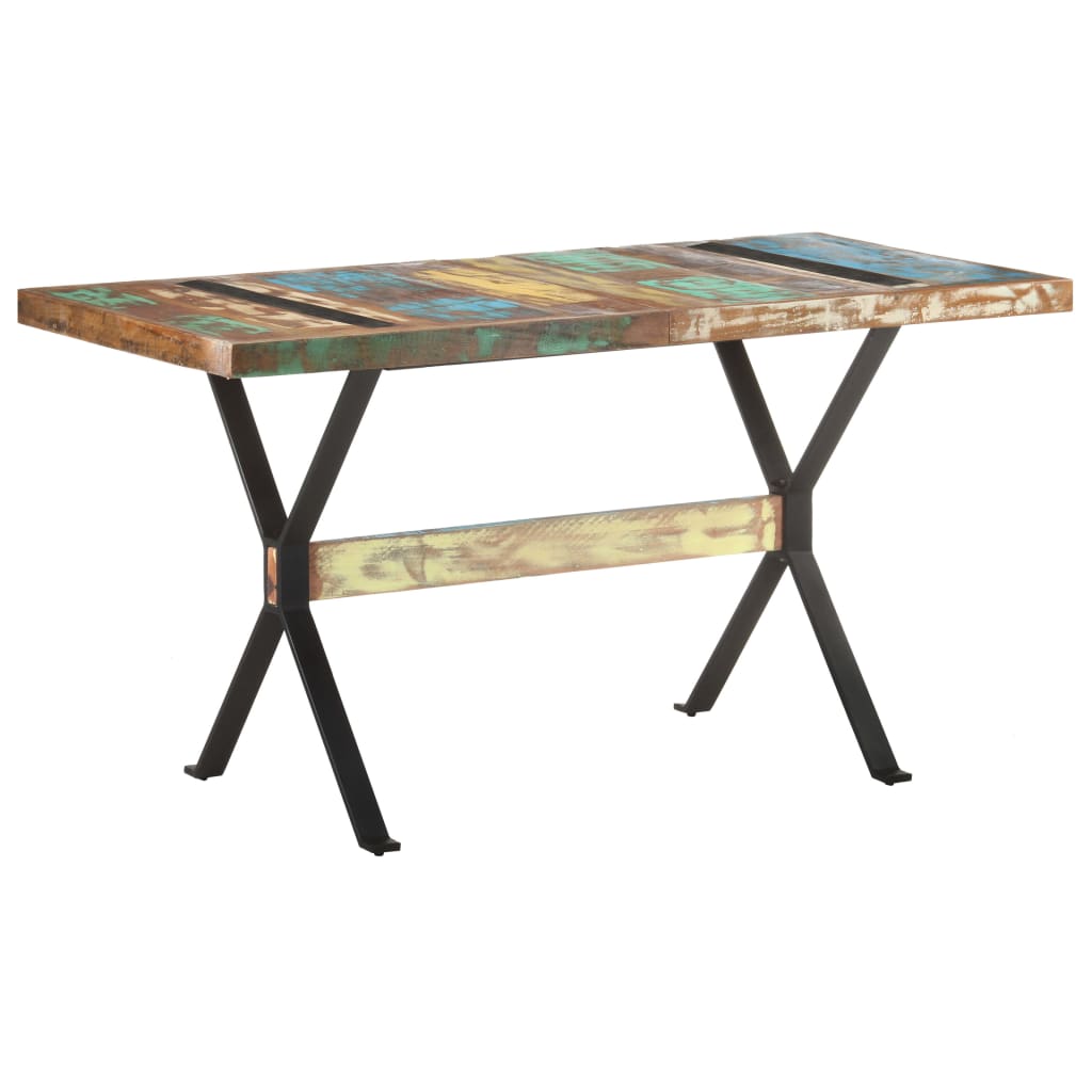 Dining Table 140x70x76 cm Solid Reclaimed Wood- Kitchen & Dining Room Tables - HomeShopIreland - Home Shop Ireland - Kitchen & Dining Room Tables - Dining Table 140x70x76 cm Solid Reclaimed Wood