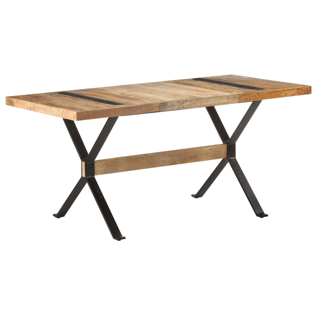 Dining Table 160x80x76 cm Rough Mango Wood- Kitchen & Dining Room Tables - HomeShopIreland - Home Shop Ireland - Kitchen & Dining Room Tables - Dining Table 160x80x76 cm Rough Mango Wood