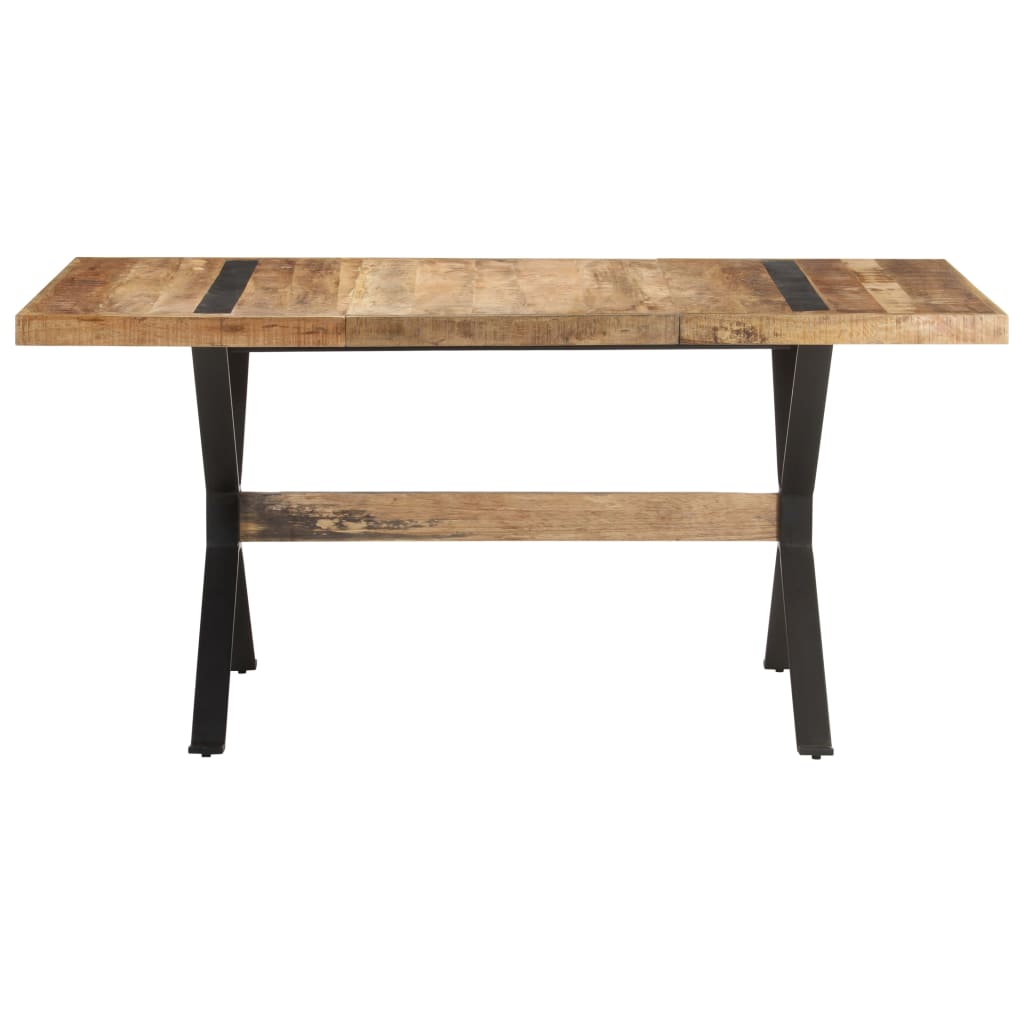 Dining Table 160x80x76 cm Rough Mango Wood- Kitchen & Dining Room Tables - HomeShopIreland - Home Shop Ireland - Kitchen & Dining Room Tables - Dining Table 160x80x76 cm Rough Mango Wood
