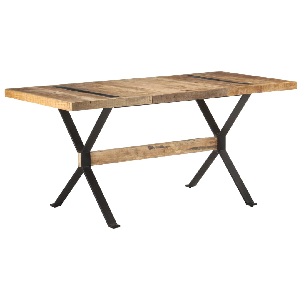 Dining Table 160x80x76 cm Rough Mango Wood- Kitchen & Dining Room Tables - HomeShopIreland - Home Shop Ireland - Kitchen & Dining Room Tables - Dining Table 160x80x76 cm Rough Mango Wood