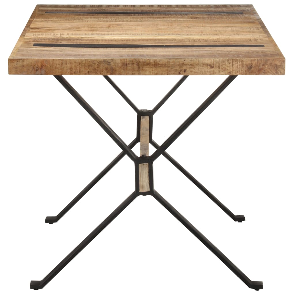 Dining Table 160x80x76 cm Rough Mango Wood- Kitchen & Dining Room Tables - HomeShopIreland - Home Shop Ireland - Kitchen & Dining Room Tables - Dining Table 160x80x76 cm Rough Mango Wood