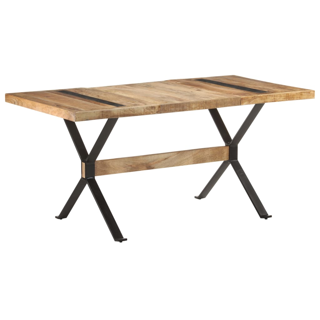 Dining Table 160x80x76 cm Rough Mango Wood- Kitchen & Dining Room Tables - HomeShopIreland - Home Shop Ireland - Kitchen & Dining Room Tables - Dining Table 160x80x76 cm Rough Mango Wood