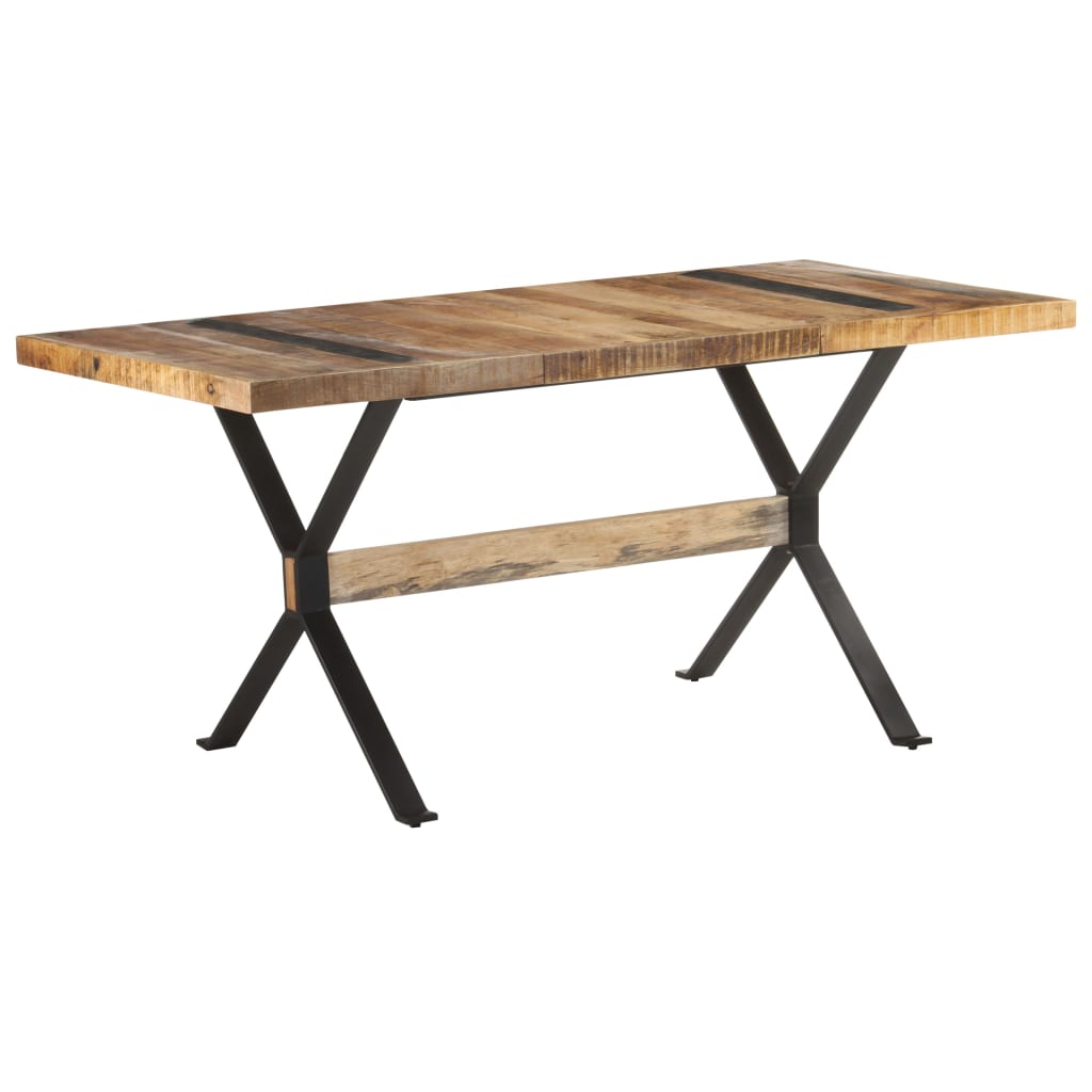 Dining Table 160x80x76 cm Rough Mango Wood- Kitchen & Dining Room Tables - HomeShopIreland - Home Shop Ireland - Kitchen & Dining Room Tables - Dining Table 160x80x76 cm Rough Mango Wood