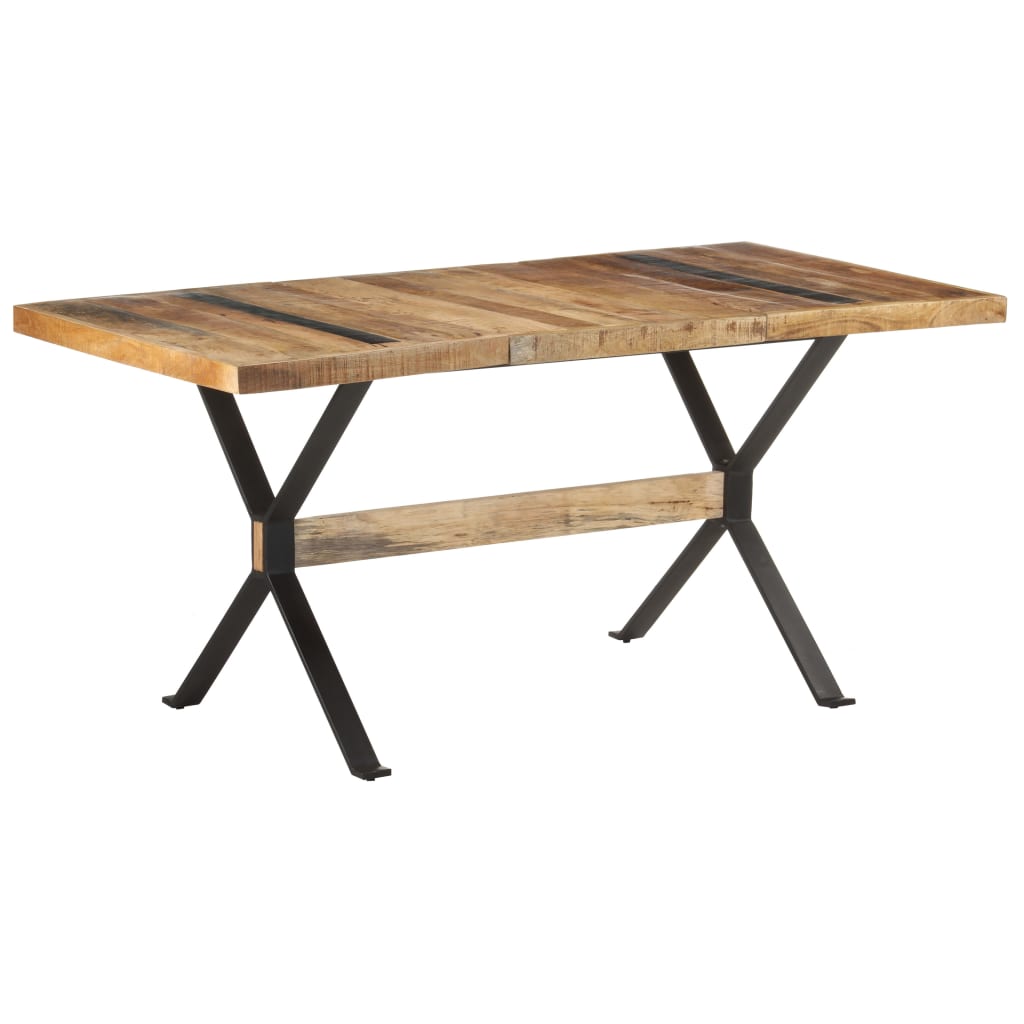 Dining Table 160x80x76 cm Rough Mango Wood- Kitchen & Dining Room Tables - HomeShopIreland - Home Shop Ireland - Kitchen & Dining Room Tables - Dining Table 160x80x76 cm Rough Mango Wood