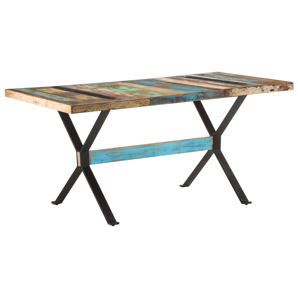 Dining Table 160x80x76 cm Solid Reclaimed Wood- Kitchen & Dining Room Tables - HomeShopIreland - Home Shop Ireland - Kitchen & Dining Room Tables - Dining Table 160x80x76 cm Solid Reclaimed Wood