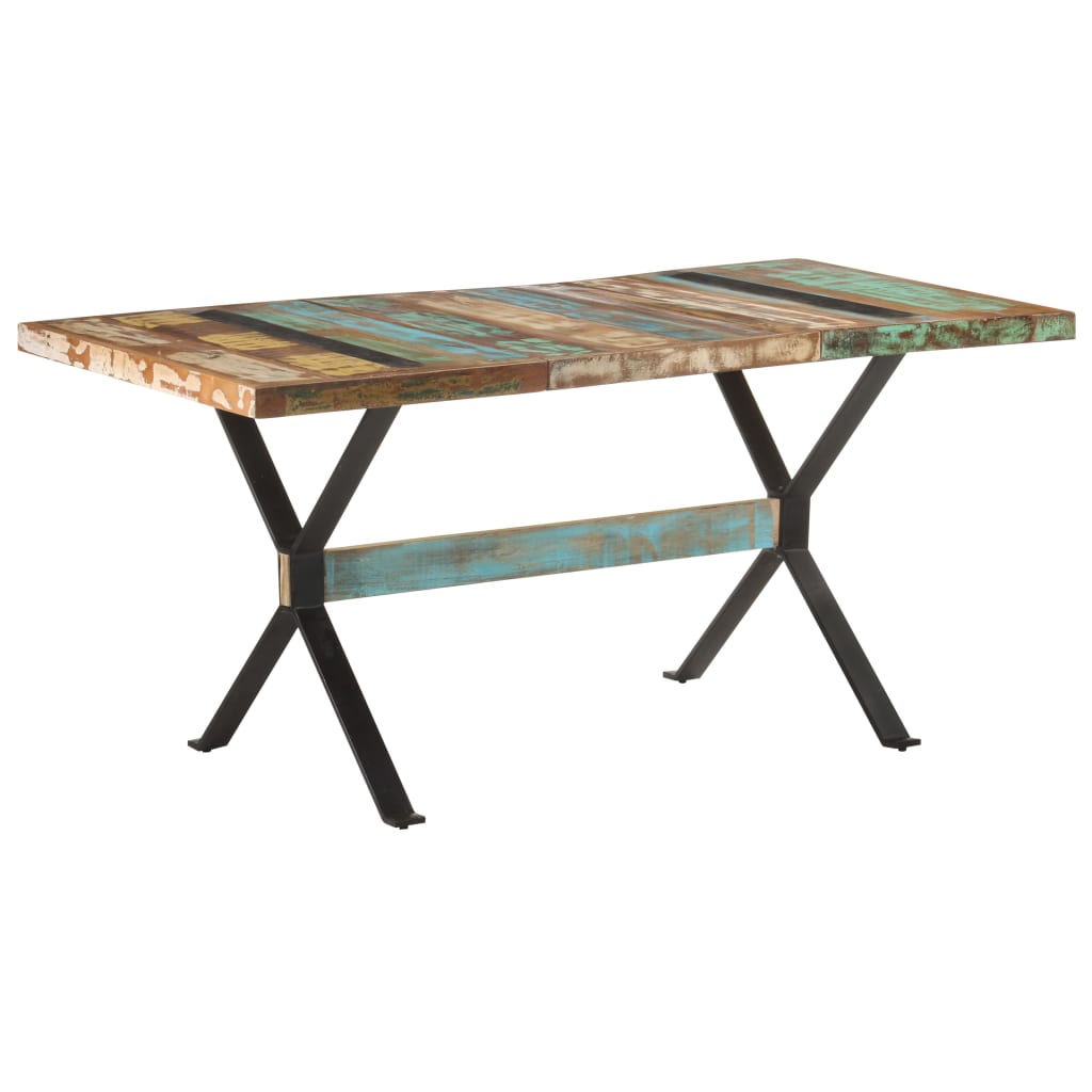 Dining Table 160x80x76 cm Solid Reclaimed Wood- Kitchen & Dining Room Tables - HomeShopIreland - Home Shop Ireland - Kitchen & Dining Room Tables - Dining Table 160x80x76 cm Solid Reclaimed Wood