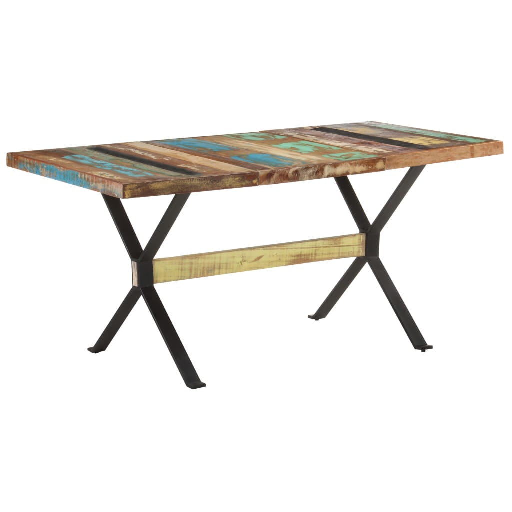 Dining Table 160x80x76 cm Solid Reclaimed Wood- Kitchen & Dining Room Tables - HomeShopIreland - Home Shop Ireland - Kitchen & Dining Room Tables - Dining Table 160x80x76 cm Solid Reclaimed Wood