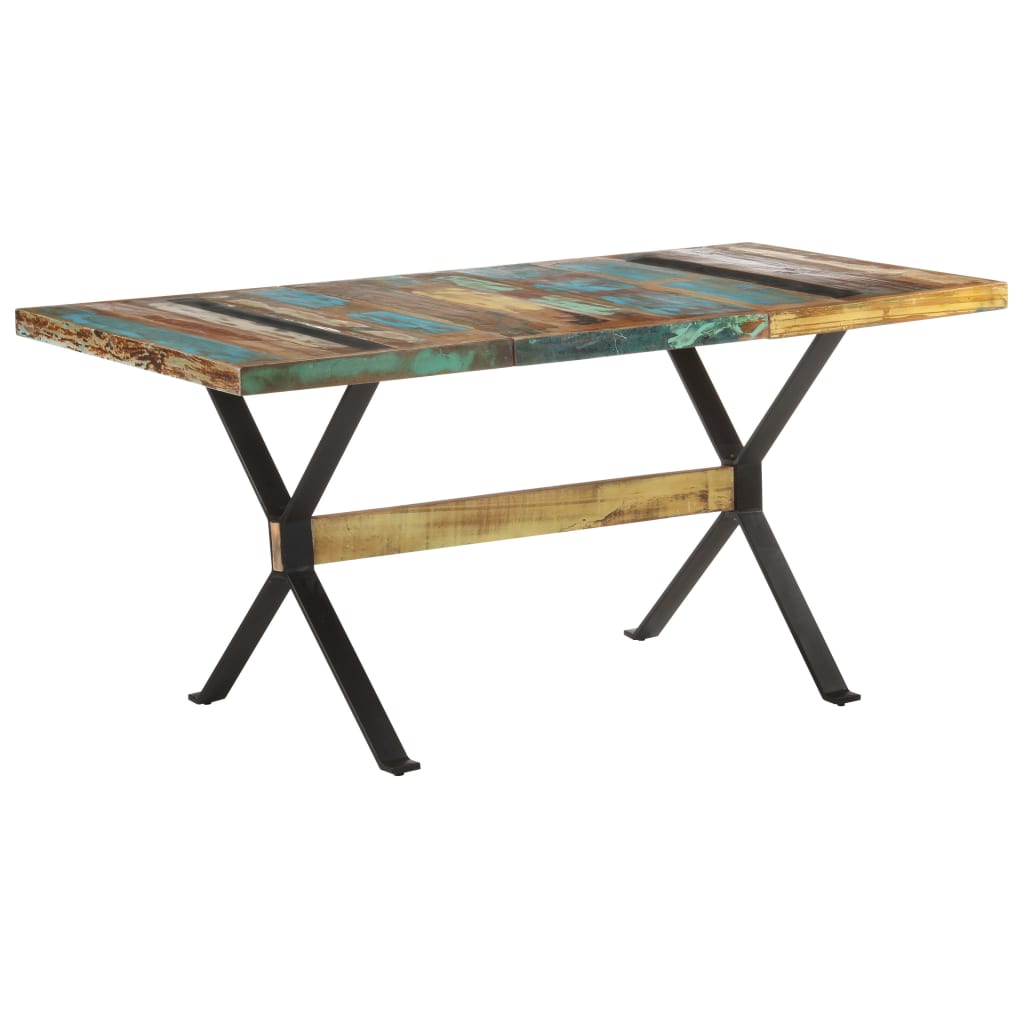 Dining Table 160x80x76 cm Solid Reclaimed Wood- Kitchen & Dining Room Tables - HomeShopIreland - Home Shop Ireland - Kitchen & Dining Room Tables - Dining Table 160x80x76 cm Solid Reclaimed Wood