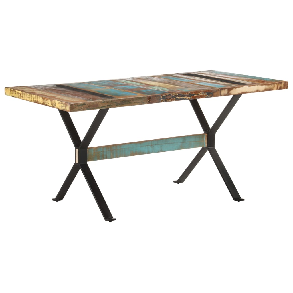 Dining Table 160x80x76 cm Solid Reclaimed Wood- Kitchen & Dining Room Tables - HomeShopIreland - Home Shop Ireland - Kitchen & Dining Room Tables - Dining Table 160x80x76 cm Solid Reclaimed Wood