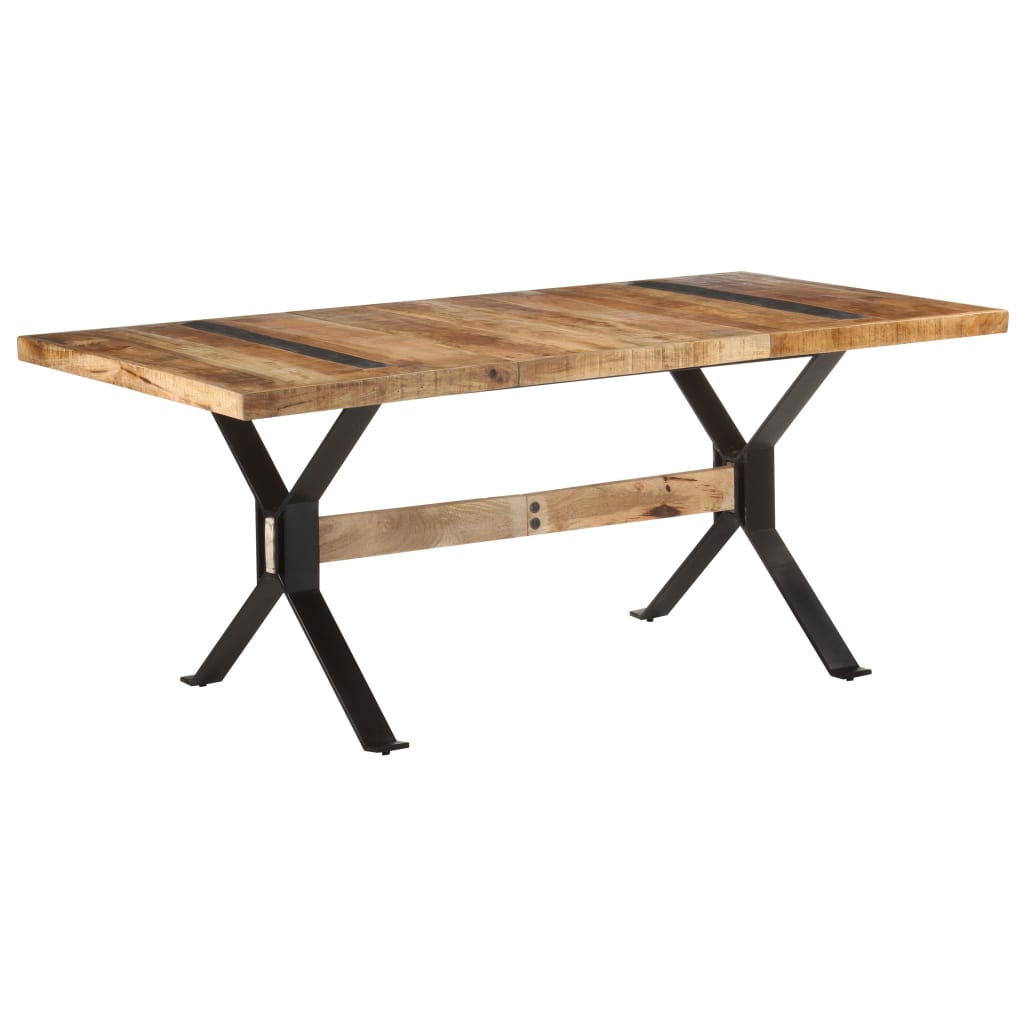 Dining Table 180x90x76 cm Rough Mango Wood- Kitchen & Dining Room Tables - HomeShopIreland - Home Shop Ireland - Kitchen & Dining Room Tables - Dining Table 180x90x76 cm Rough Mango Wood