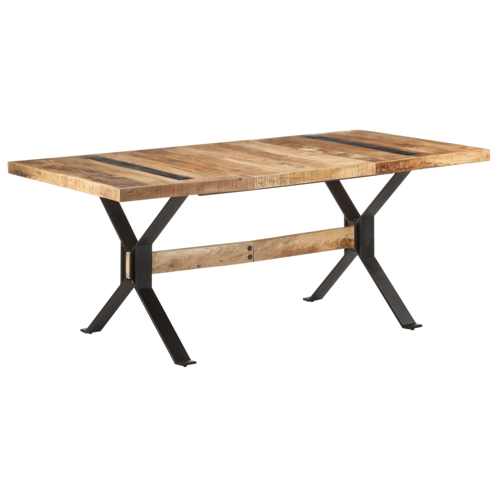 Dining Table 180x90x76 cm Rough Mango Wood- Kitchen & Dining Room Tables - HomeShopIreland - Home Shop Ireland - Kitchen & Dining Room Tables - Dining Table 180x90x76 cm Rough Mango Wood