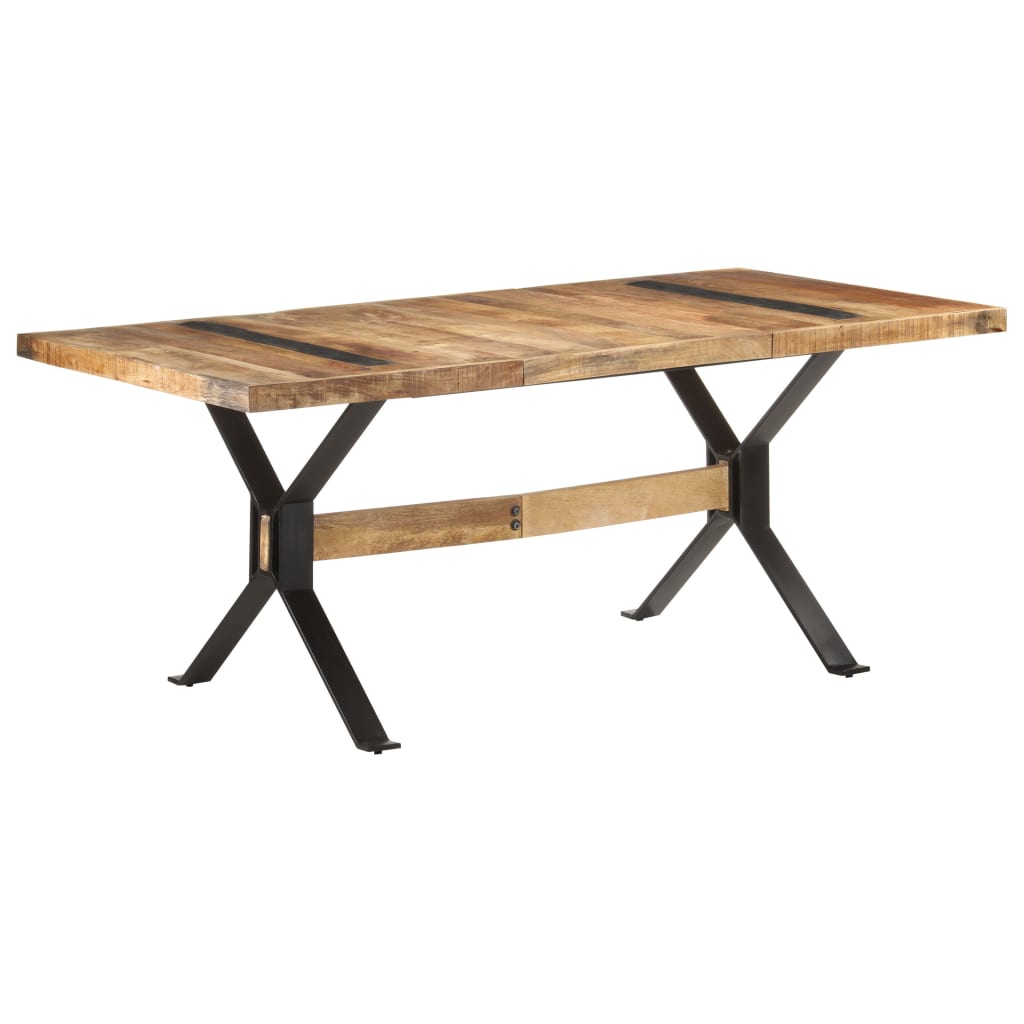 Dining Table 180x90x76 cm Rough Mango Wood- Kitchen & Dining Room Tables - HomeShopIreland - Home Shop Ireland - Kitchen & Dining Room Tables - Dining Table 180x90x76 cm Rough Mango Wood