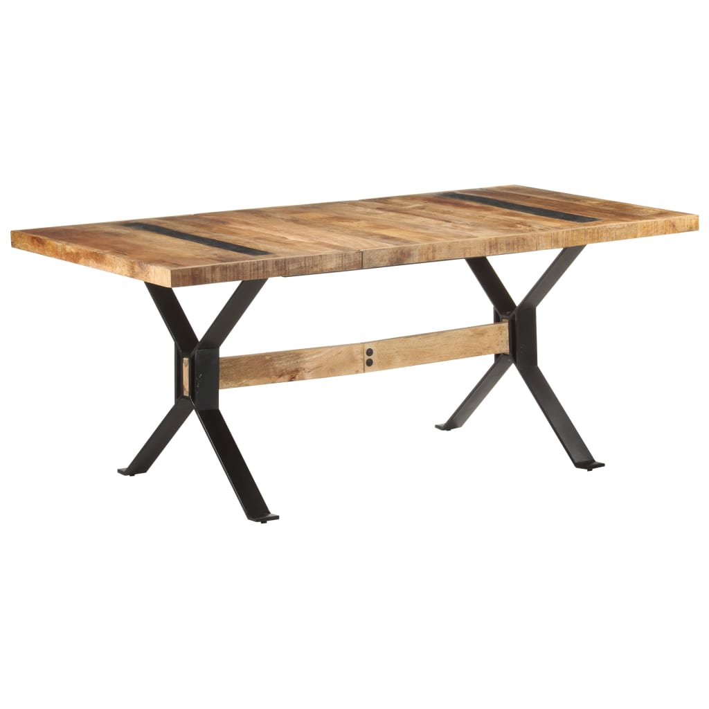 Dining Table 180x90x76 cm Rough Mango Wood- Kitchen & Dining Room Tables - HomeShopIreland - Home Shop Ireland - Kitchen & Dining Room Tables - Dining Table 180x90x76 cm Rough Mango Wood