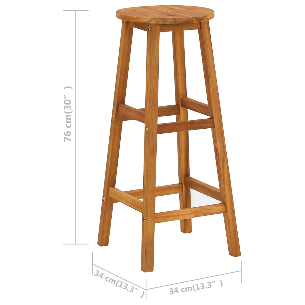 Bar Stools 4 pcs Solid Acacia Wood- Table & Bar Stools - HomeShopIreland - Home Shop Ireland - Table & Bar Stools - Bar Stools 4 pcs Solid Acacia Wood
