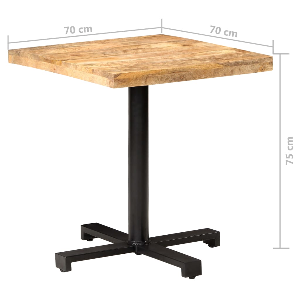 Bistro Table Square 70x70x75 cm Rough Mango Wood- Kitchen & Dining Room Tables - HomeShopIreland - Home Shop Ireland - Kitchen & Dining Room Tables - Bistro Table Square 70x70x75 cm Rough Mango Wood