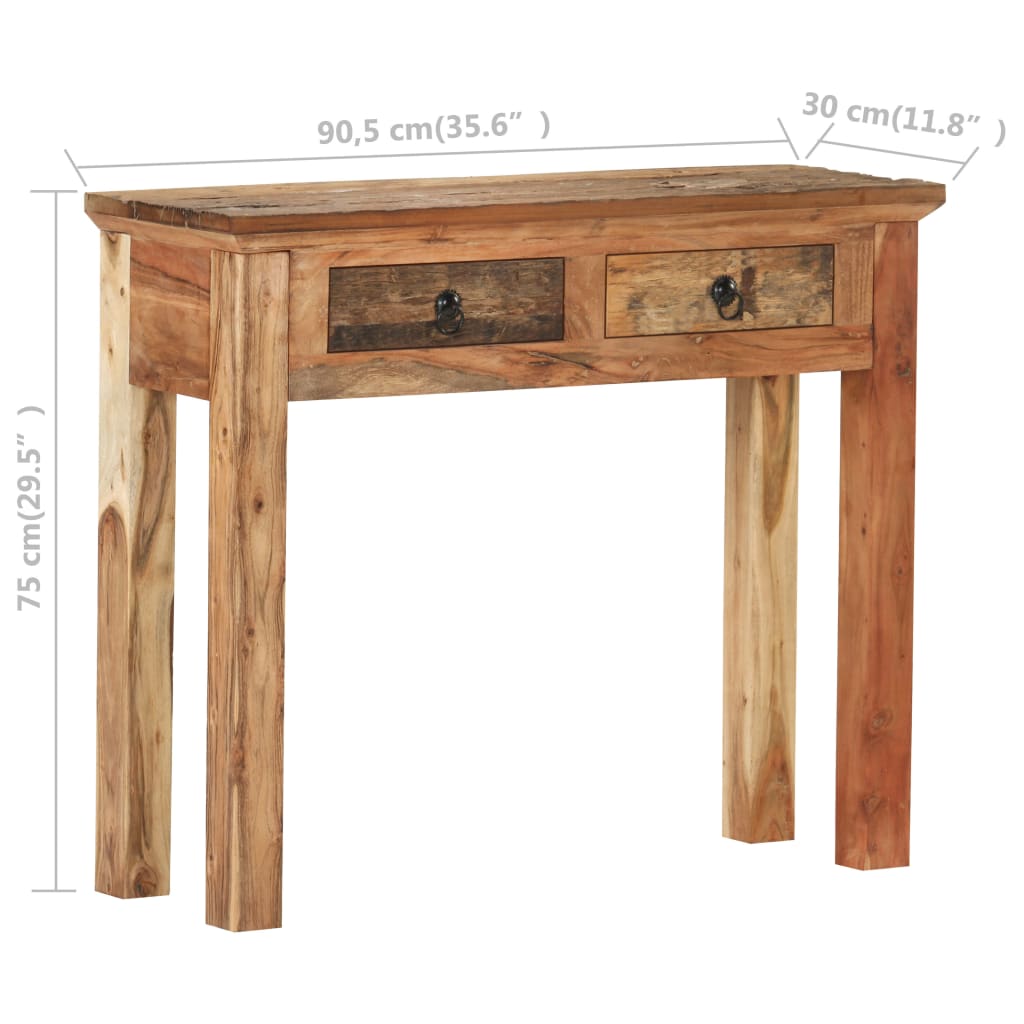 Console Table 90.5x30x75cm Solid Acacia Wood and Reclaimed Wood- End Tables - HomeShopIreland - Home Shop Ireland - End Tables - Console Table 90.5x30x75cm Solid Acacia Wood and Reclaimed Wood
