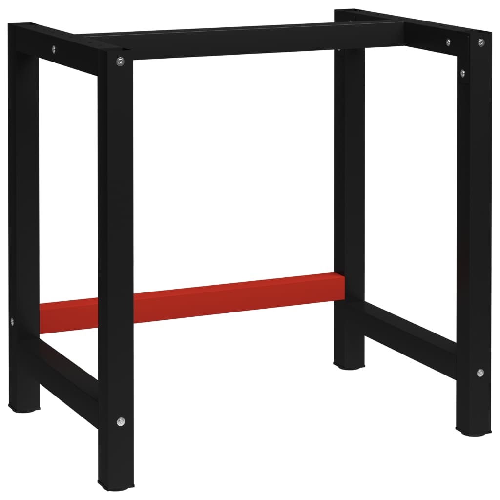 Work Bench Frame Metal 80x57x79 cm Black and Red- Table Legs - HomeShopIreland - Home Shop Ireland - Table Legs - Work Bench Frame Metal 80x57x79 cm Black and Red