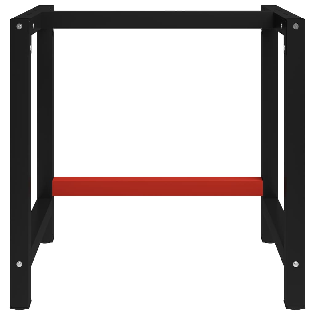 Work Bench Frame Metal 80x57x79 cm Black and Red- Table Legs - HomeShopIreland - Home Shop Ireland - Table Legs - Work Bench Frame Metal 80x57x79 cm Black and Red