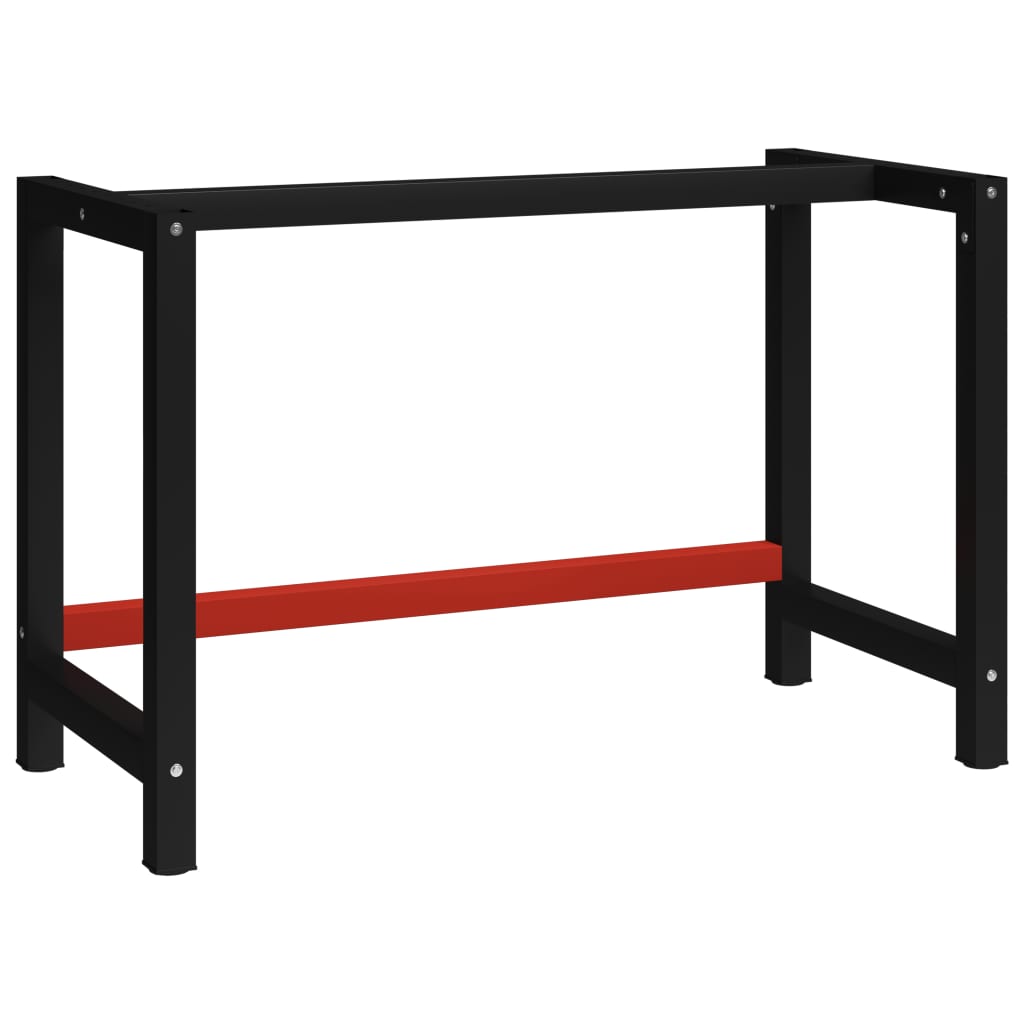 Work Bench Frame Metal 120x57x79 cm Black and Red- Table Legs - HomeShopIreland - Home Shop Ireland - Table Legs - Work Bench Frame Metal 120x57x79 cm Black and Red