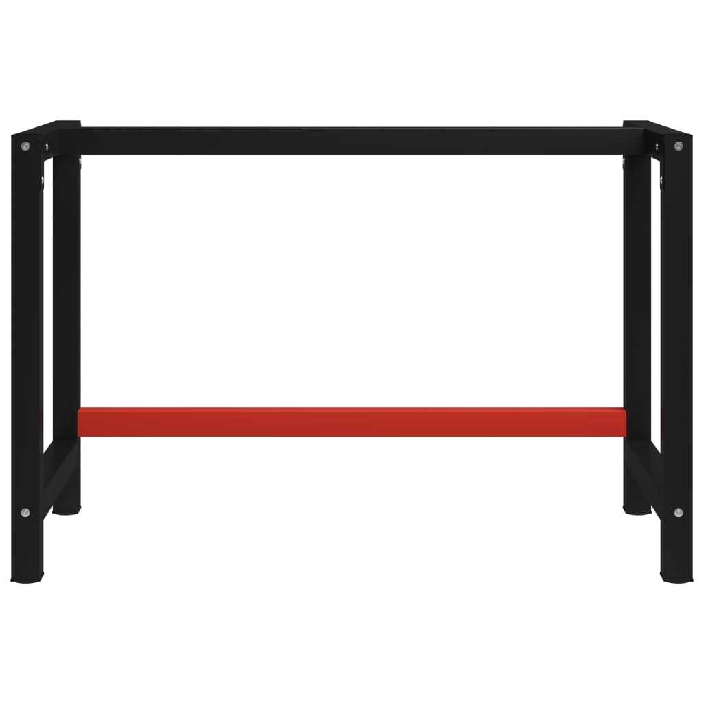 Work Bench Frame Metal 120x57x79 cm Black and Red- Table Legs - HomeShopIreland - Home Shop Ireland - Table Legs - Work Bench Frame Metal 120x57x79 cm Black and Red