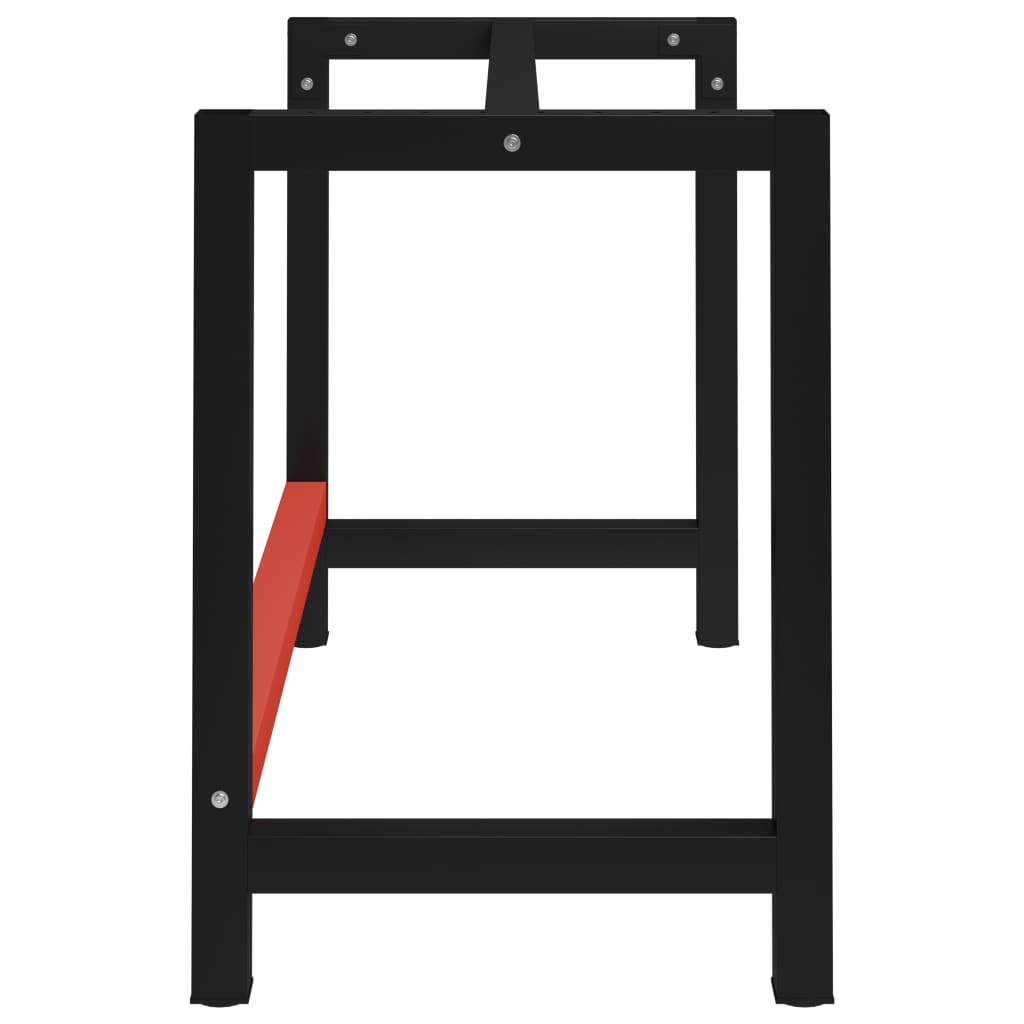 Work Bench Frame Metal 120x57x79 cm Black and Red- Table Legs - HomeShopIreland - Home Shop Ireland - Table Legs - Work Bench Frame Metal 120x57x79 cm Black and Red