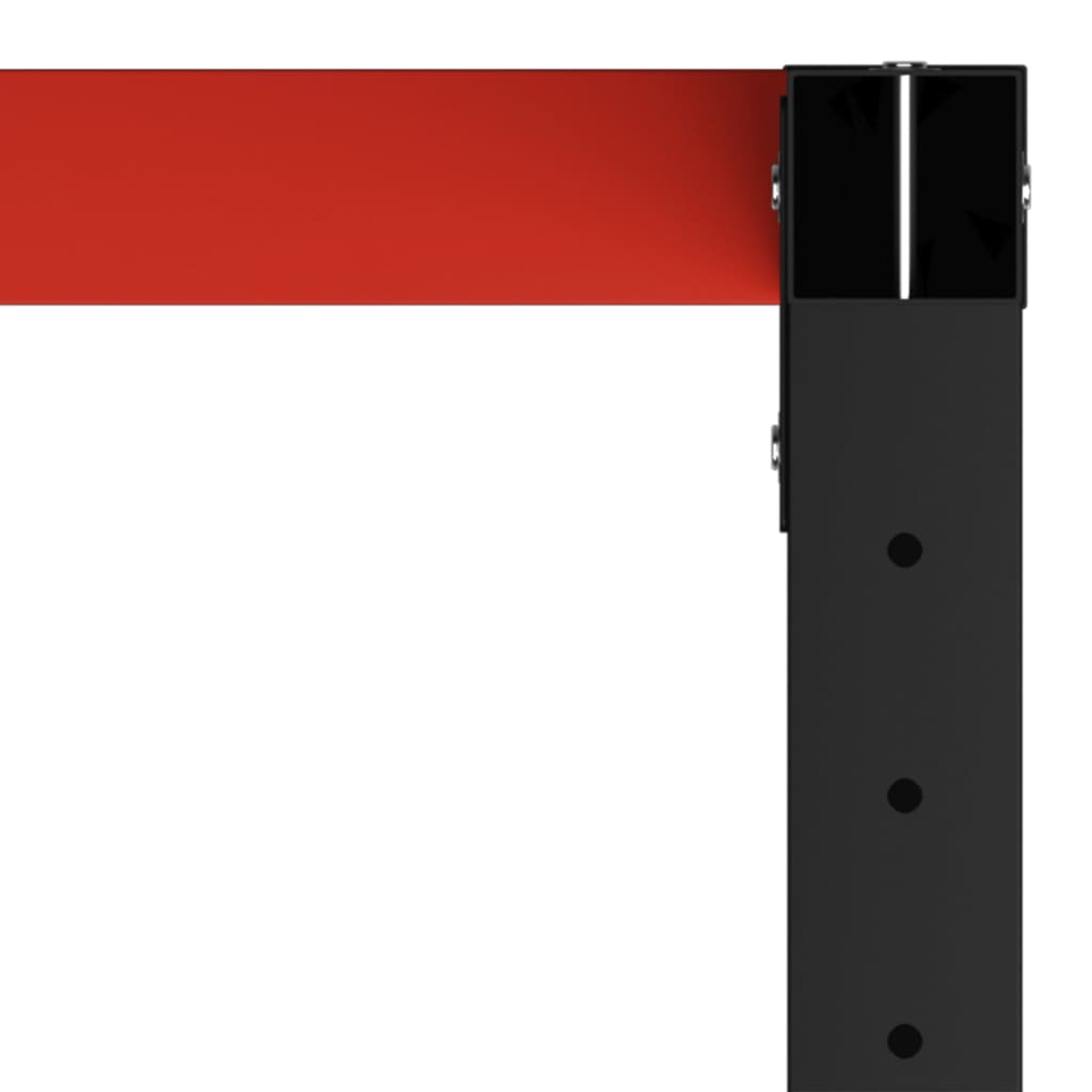 Work Bench Frame Metal 120x57x79 cm Black and Red- Table Legs - HomeShopIreland - Home Shop Ireland - Table Legs - Work Bench Frame Metal 120x57x79 cm Black and Red