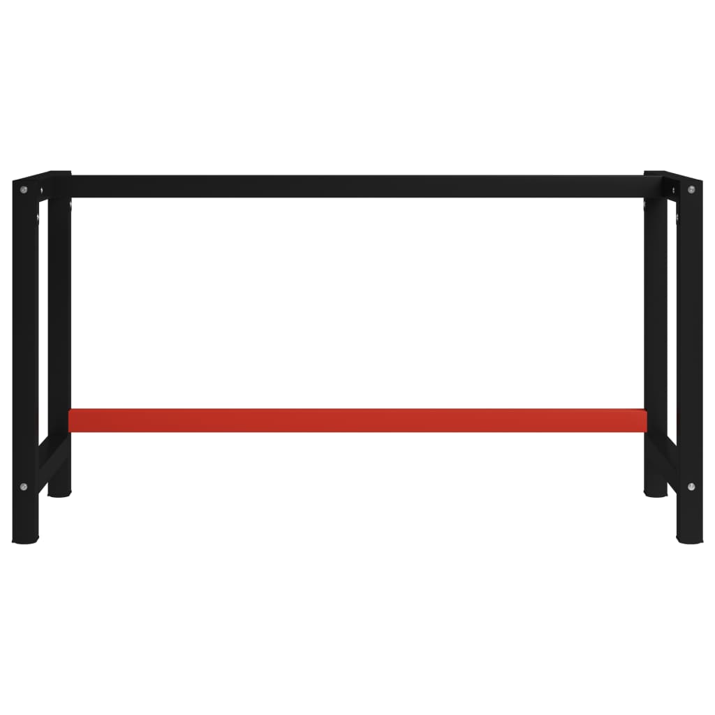 Work Bench Frame Metal 150x57x79 cm Black and Red- Table Legs - HomeShopIreland - Home Shop Ireland - Table Legs - Work Bench Frame Metal 150x57x79 cm Black and Red