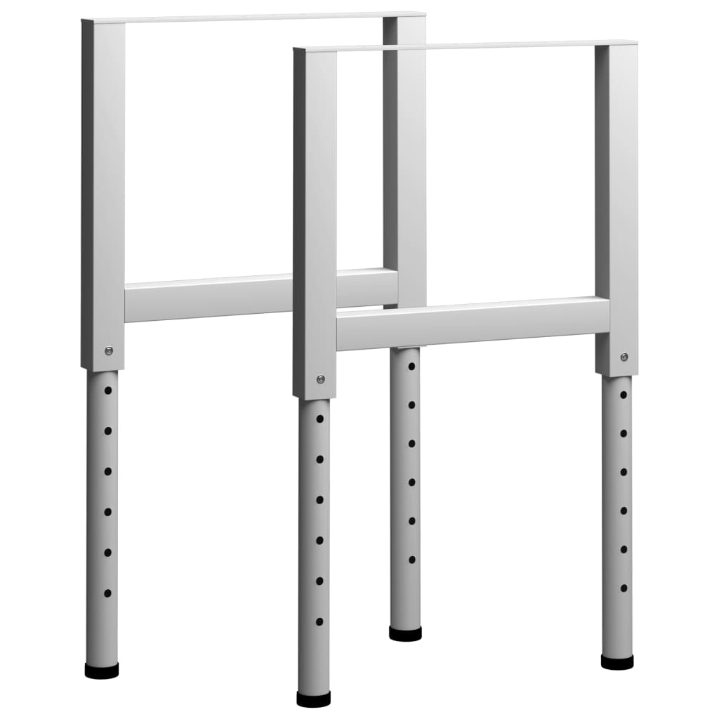 Adjustable Work Bench Frames 2 pcs Metal 55x(69-95.5) cm Grey- Table Legs - HomeShopIreland - Home Shop Ireland - Table Legs - Adjustable Work Bench Frames 2 pcs Metal 55x(69-95.5) cm Grey