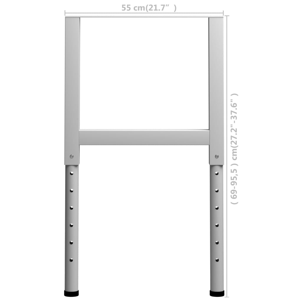 Adjustable Work Bench Frames 2 pcs Metal 55x(69-95.5) cm Grey- Table Legs - HomeShopIreland - Home Shop Ireland - Table Legs - Adjustable Work Bench Frames 2 pcs Metal 55x(69-95.5) cm Grey