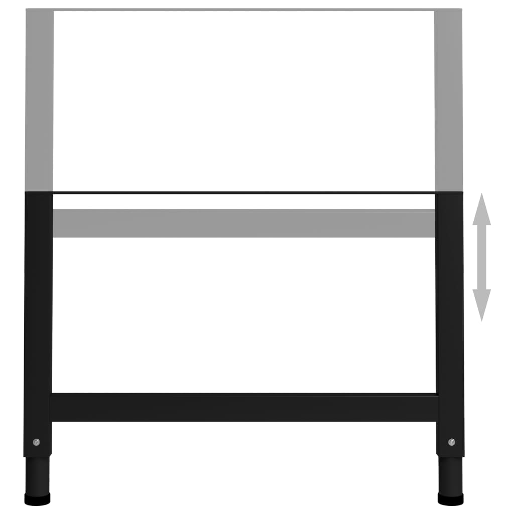 Adjustable Work Bench Frames 2 pcs Metal 85x(69-95.5) cm Black- Table Legs - HomeShopIreland - Home Shop Ireland - Table Legs - Adjustable Work Bench Frames 2 pcs Metal 85x(69-95.5) cm Black