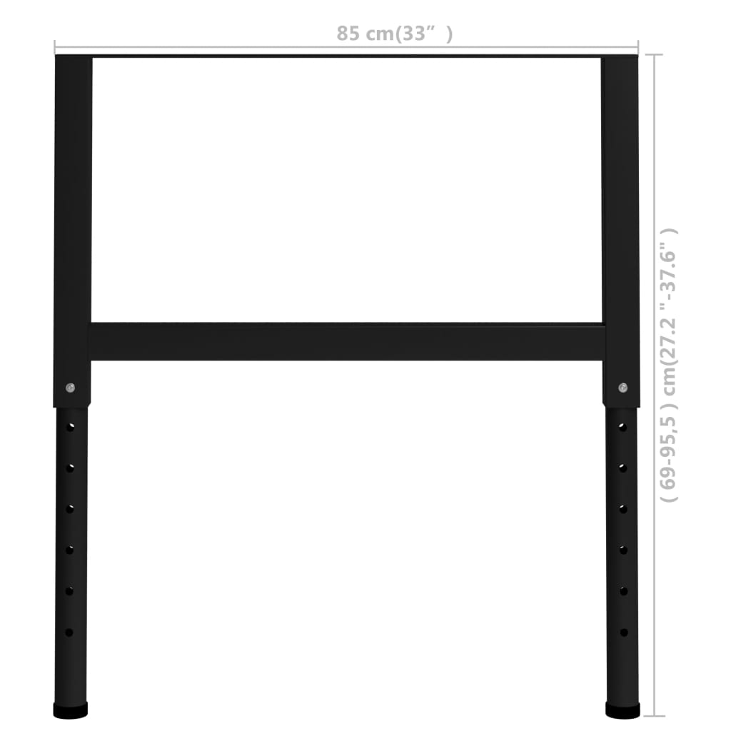 Adjustable Work Bench Frames 2 pcs Metal 85x(69-95.5) cm Black- Table Legs - HomeShopIreland - Home Shop Ireland - Table Legs - Adjustable Work Bench Frames 2 pcs Metal 85x(69-95.5) cm Black