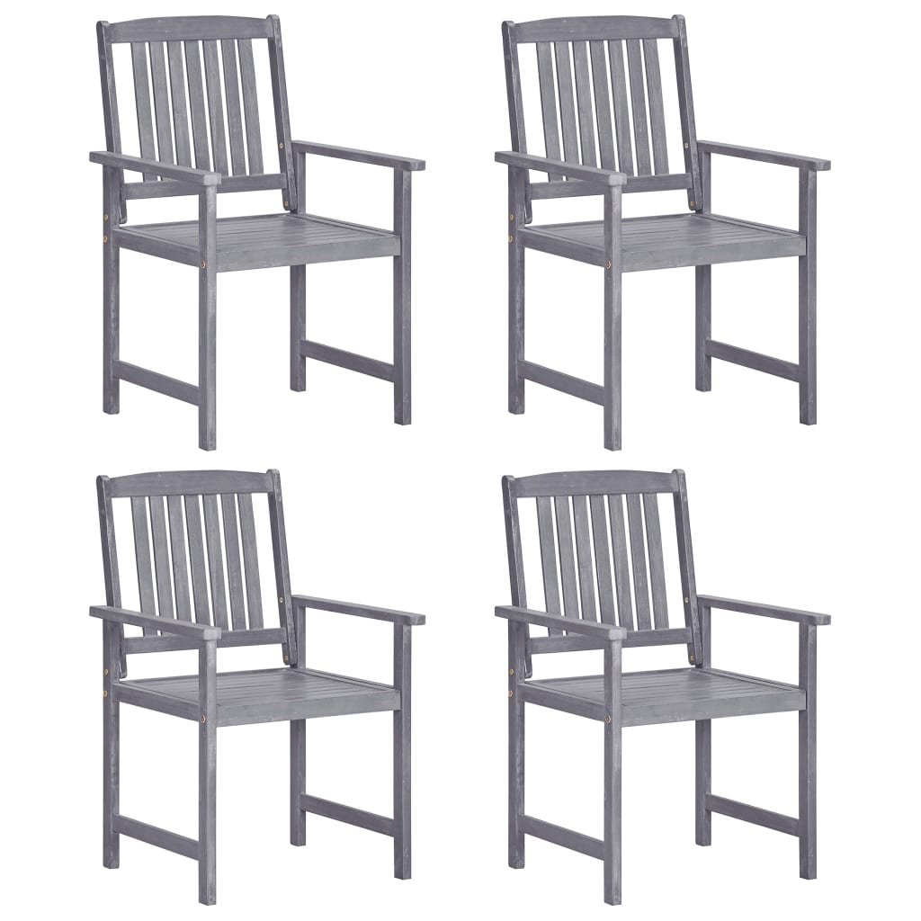 Director's Chairs 4 pcs Solid Acacia Wood Grey- Outdoor Chairs - HomeShopIreland - Home Shop Ireland - Outdoor Chairs - Director's Chairs 4 pcs Solid Acacia Wood Grey