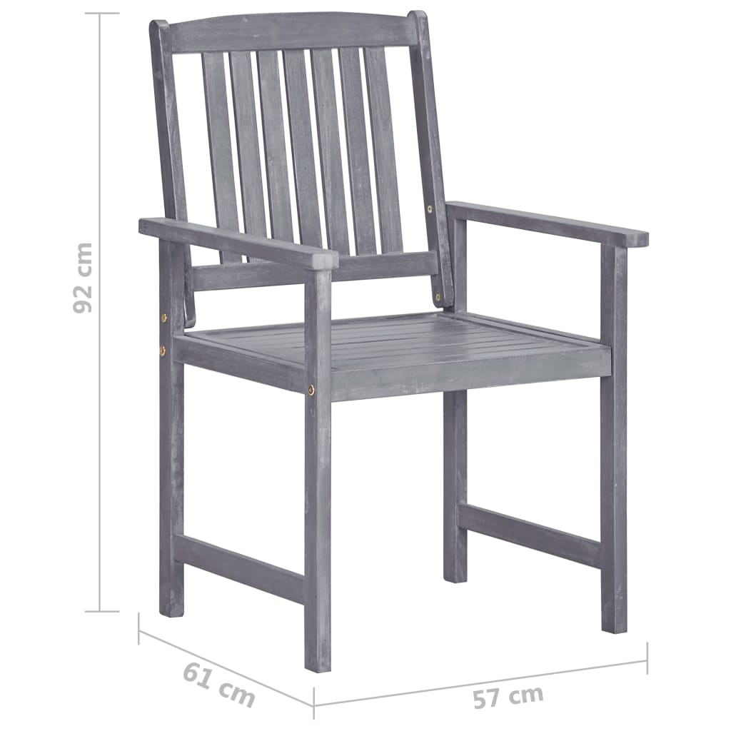 Director's Chairs 4 pcs Solid Acacia Wood Grey- Outdoor Chairs - HomeShopIreland - Home Shop Ireland - Outdoor Chairs - Director's Chairs 4 pcs Solid Acacia Wood Grey