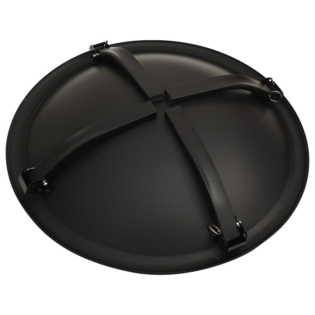 2-in-1 Fire Pit and BBQ with Poker 56x56x49 cm Steel- Fireplaces - HomeShopIreland - Home Shop Ireland - Fireplaces - 2-in-1 Fire Pit and BBQ with Poker 56x56x49 cm Steel