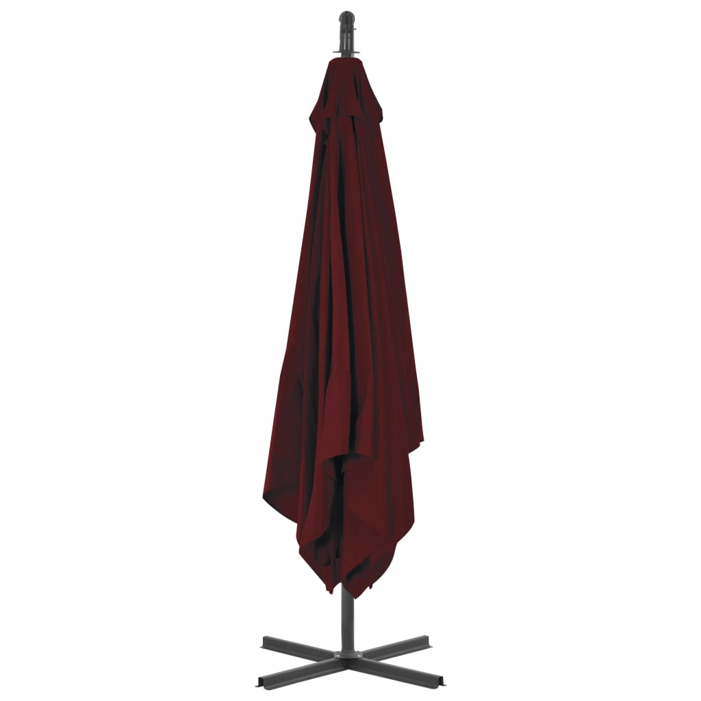 Cantilever Umbrella with Steel Pole 250x250 cm Wine Red- Outdoor Umbrellas & Sunshades - HomeShopIreland - Home Shop Ireland - Outdoor Umbrellas & Sunshades - Cantilever Umbrella with Steel Pole 250x250 cm Wine Red