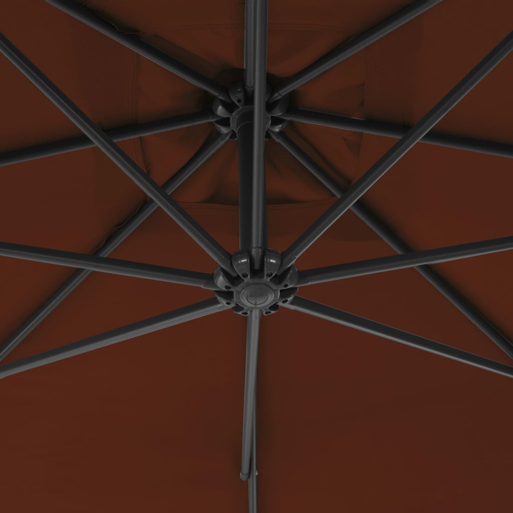 Cantilever Umbrella with Steel Pole 250x250 cm Terracotta- Outdoor Umbrellas & Sunshades - HomeShopIreland - Home Shop Ireland - Outdoor Umbrellas & Sunshades - Cantilever Umbrella with Steel Pole 250x250 cm Terracotta