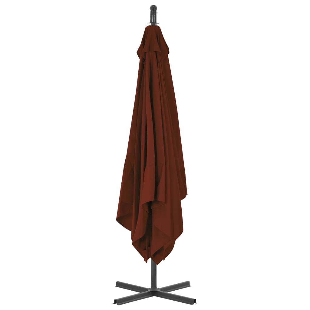 Cantilever Umbrella with Steel Pole 250x250 cm Terracotta- Outdoor Umbrellas & Sunshades - HomeShopIreland - Home Shop Ireland - Outdoor Umbrellas & Sunshades - Cantilever Umbrella with Steel Pole 250x250 cm Terracotta