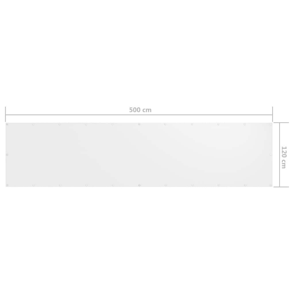 Balcony Screen White 120x500 cm Oxford Fabric- Outdoor Umbrellas & Sunshades - HomeShopIreland - Home Shop Ireland - Outdoor Umbrellas & Sunshades - Balcony Screen White 120x500 cm Oxford Fabric