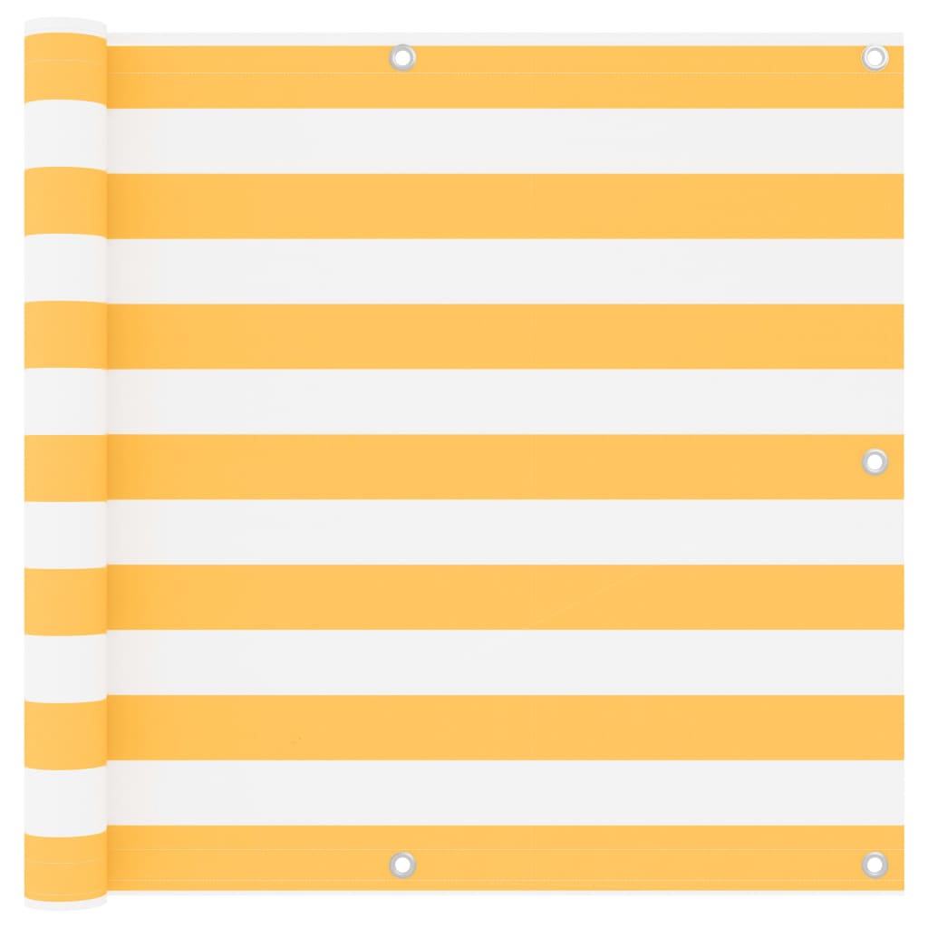 Balcony Screen White and Yellow 90x300 cm Oxford Fabric- Outdoor Umbrellas & Sunshades - HomeShopIreland - Home Shop Ireland - Outdoor Umbrellas & Sunshades - Balcony Screen White and Yellow 90x300 cm Oxford Fabric